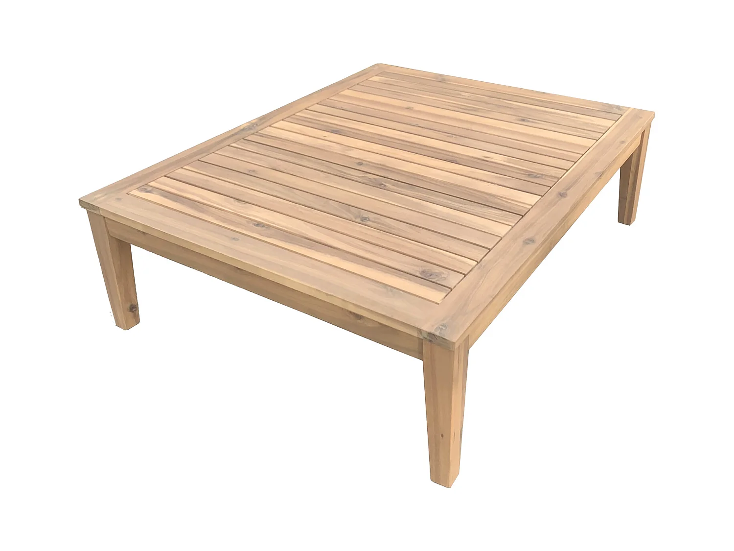 Gartenmöbel aus Akazienholz 4-Sitzer PANGKOR - graue Kissen