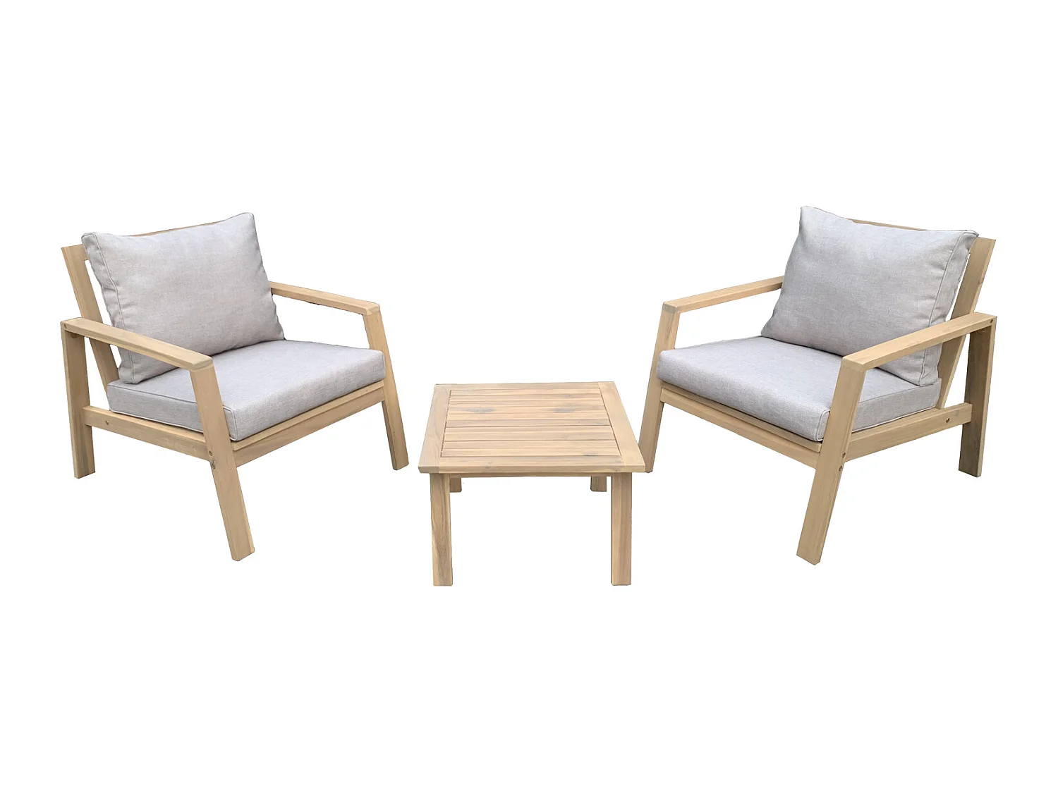 Acacia tuinmeubelset 2 zits GILI - zand kussens