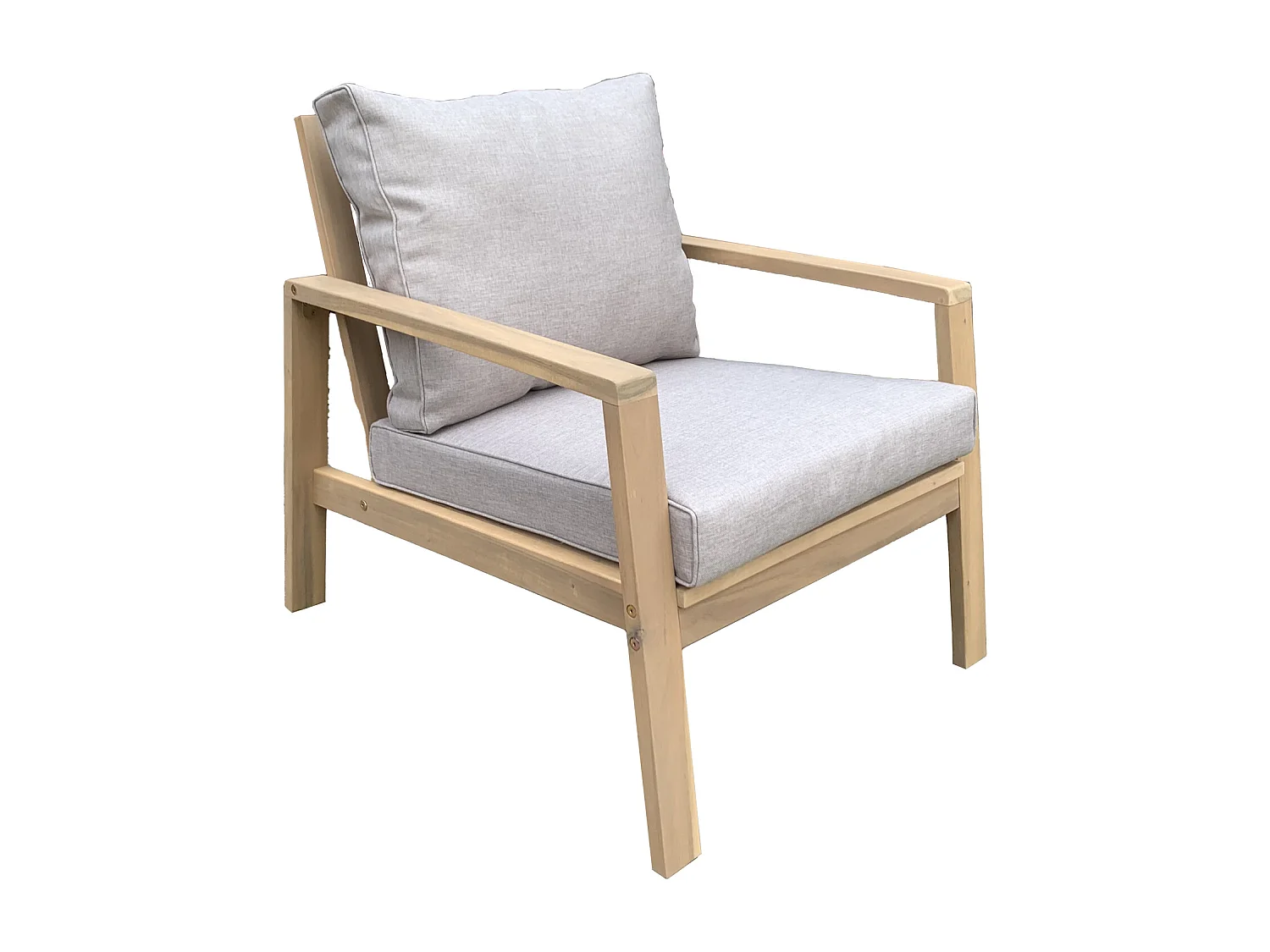 Salon de jardin en acacia 2 places GILI - coussins sable - HAPPY GARDEN