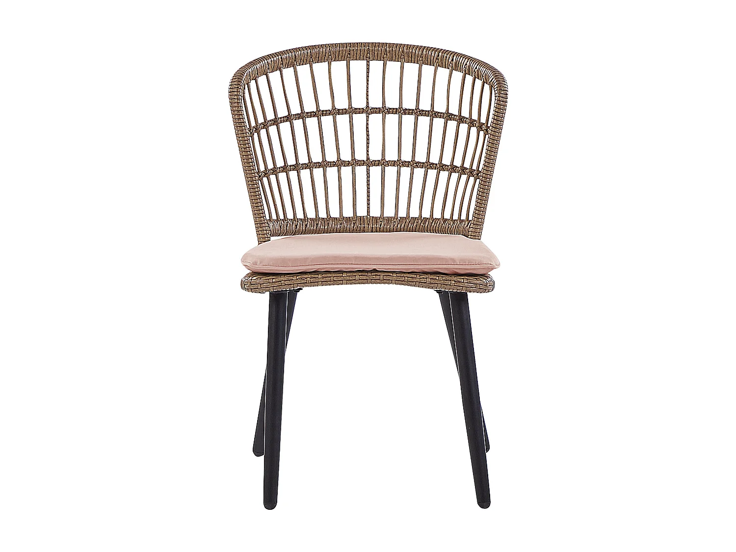 Salle à manger de jardin 6 places ALIANO avec coussins Polyrotin Rose pastel