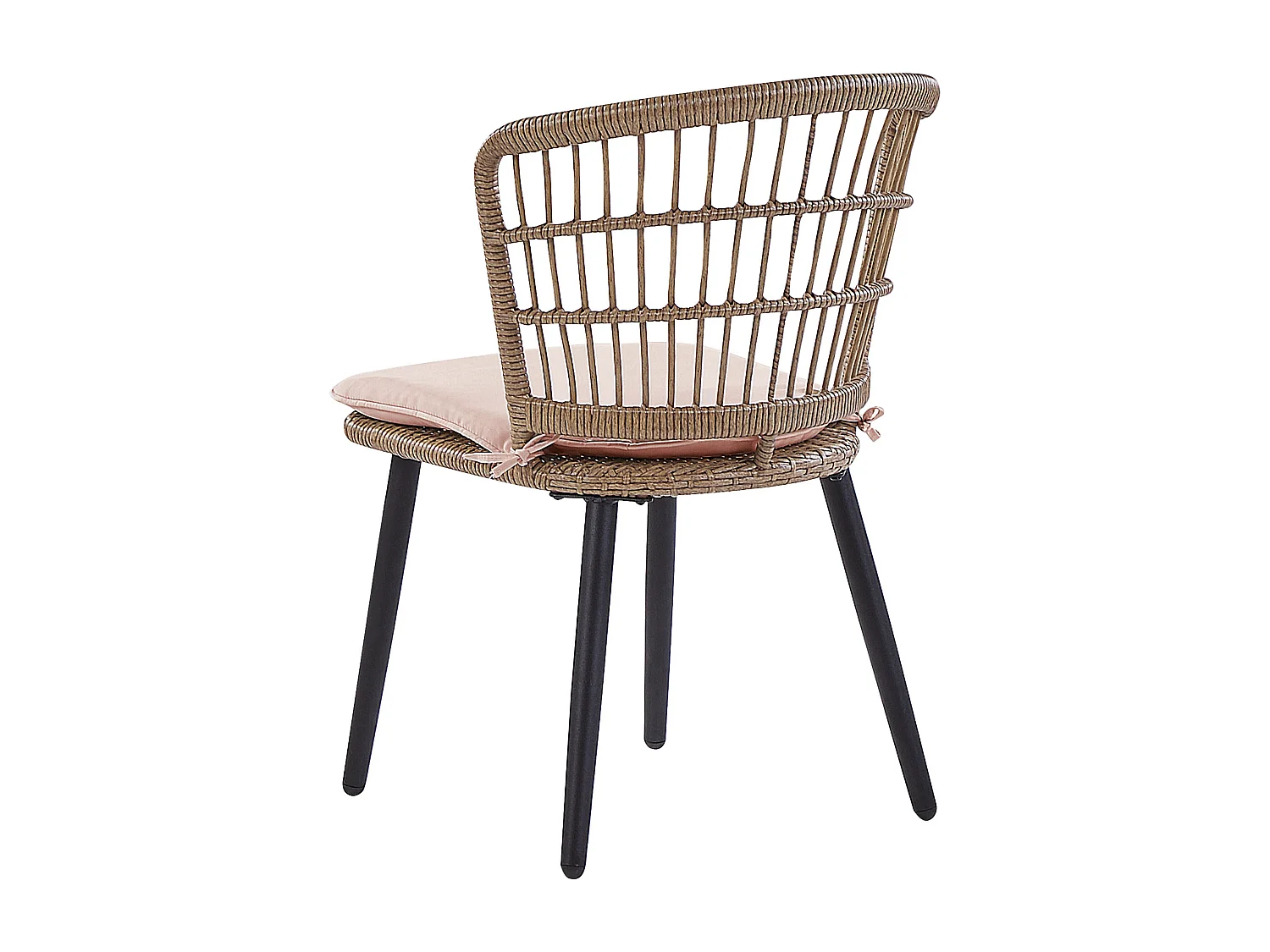 Salle à manger de jardin 6 places ALIANO avec coussins Polyrotin Rose pastel