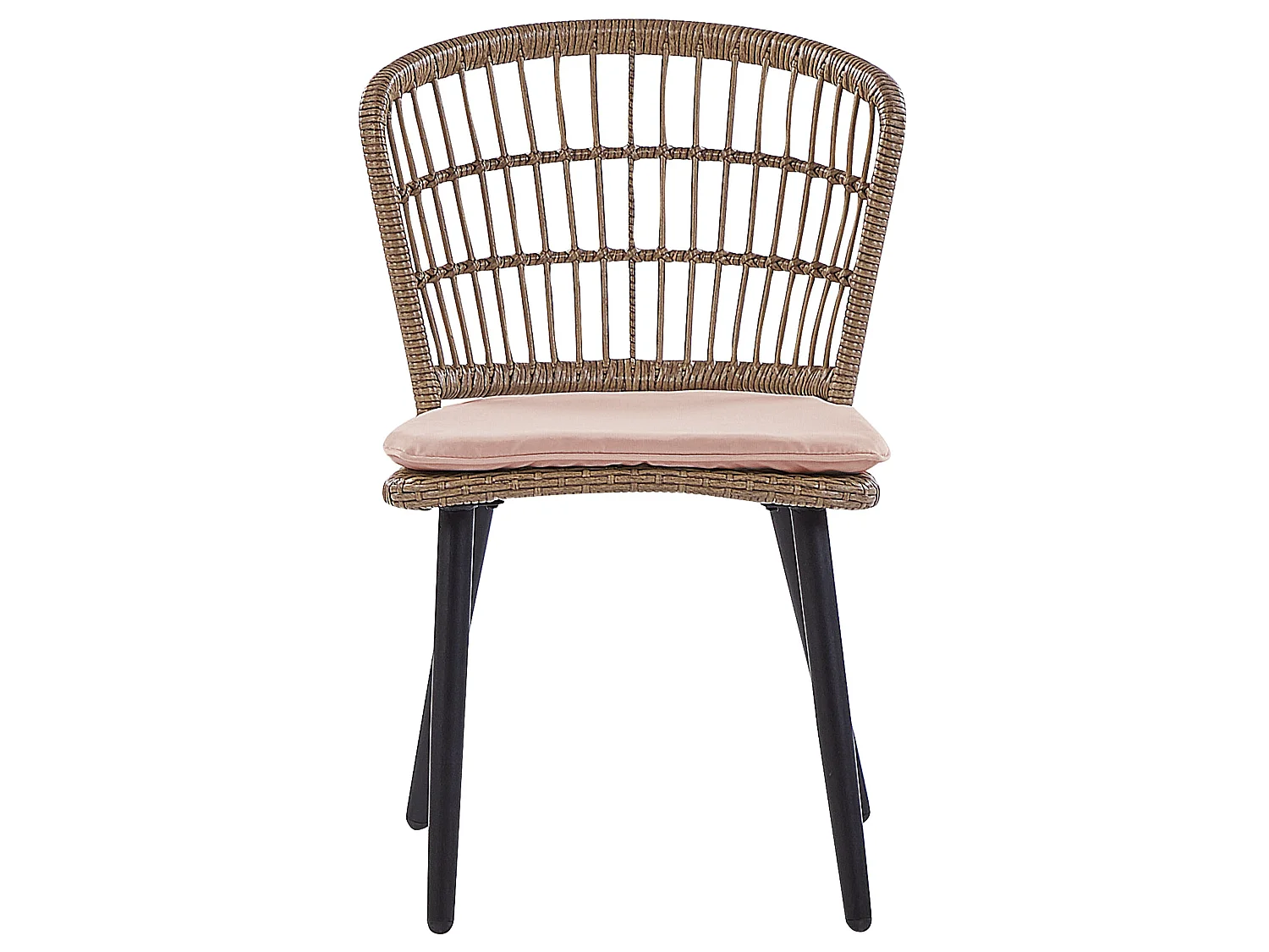 Garden Dining Set 6 Seater ALIANO Pastel Pink PE Rattan with Cushions