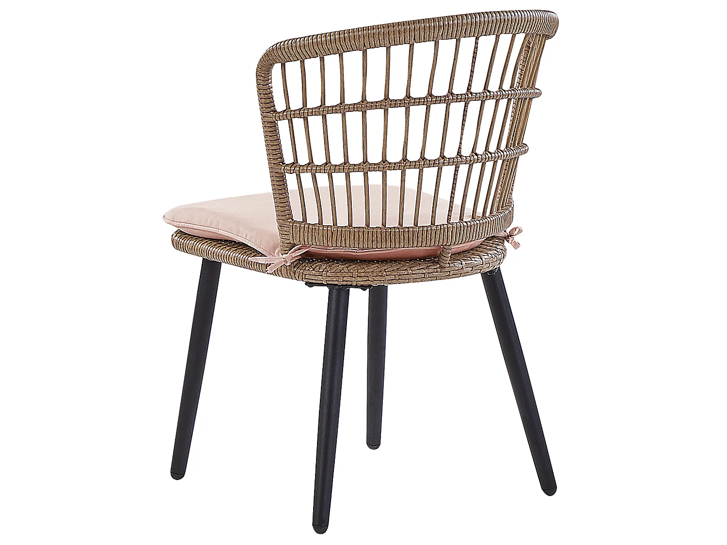 Garden Dining Set 6 Seater ALIANO Pastel Pink PE Rattan with Cushions