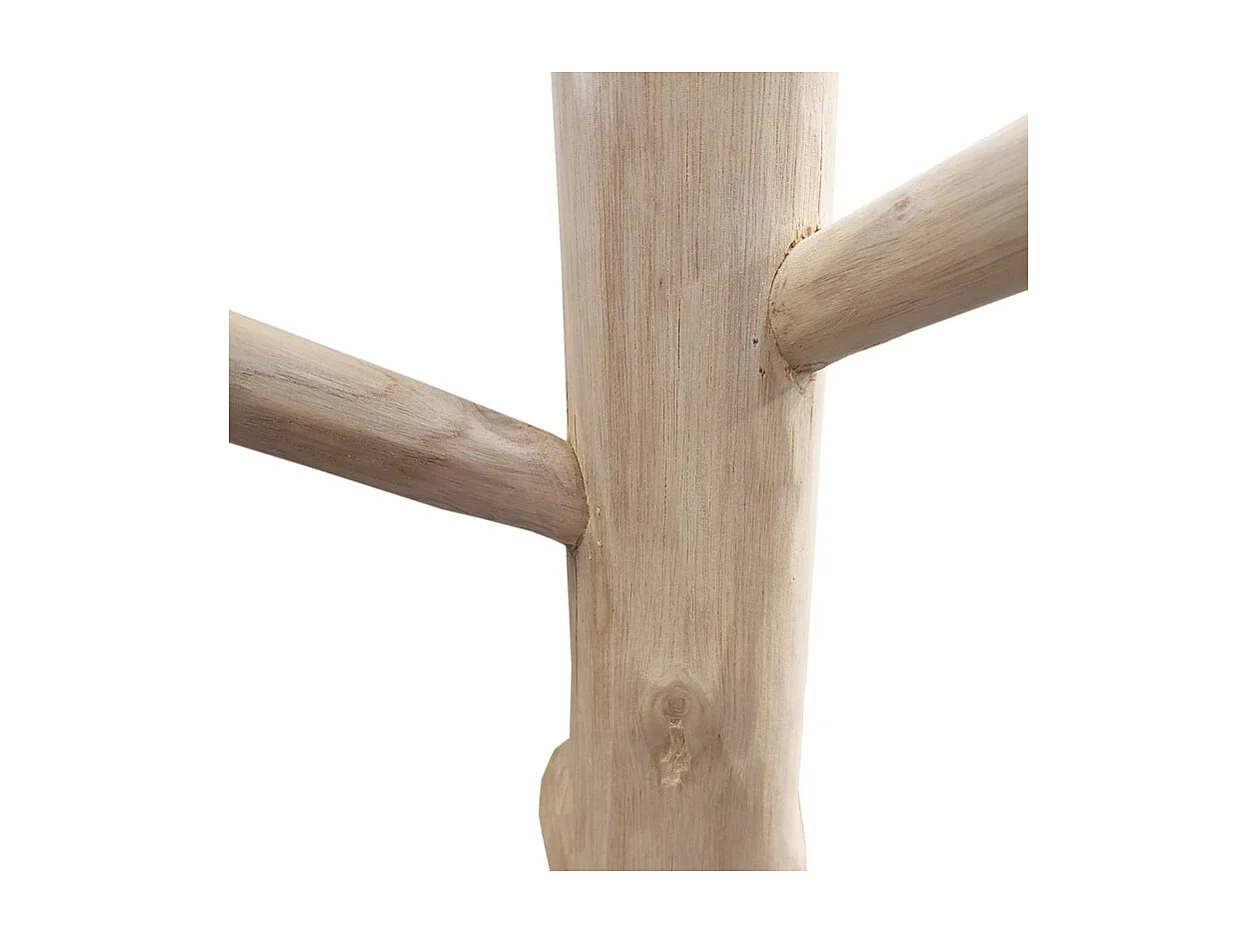 Porte-manteau arbre en bois de teck 200 cm socle en bois noir - EOLE
