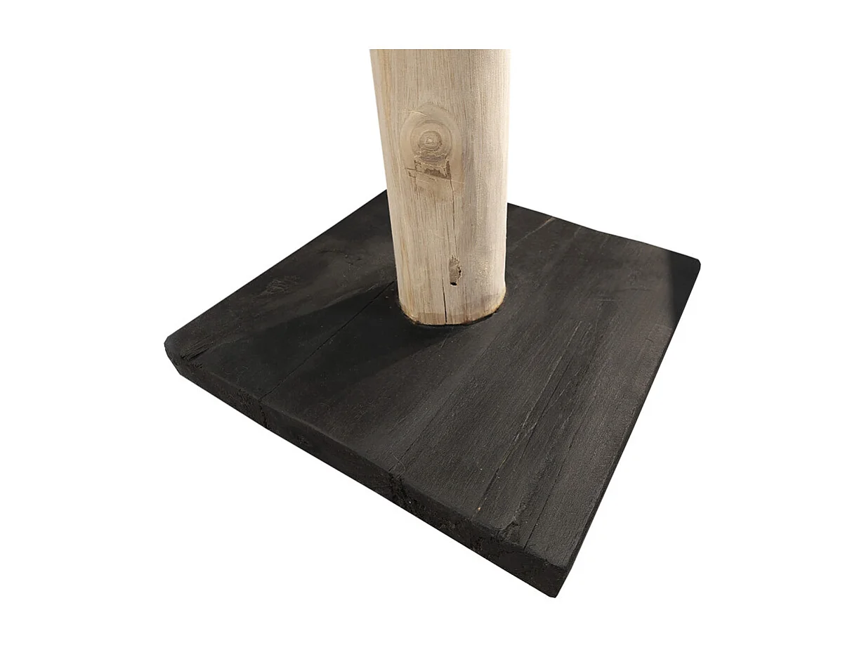 Porte-manteau arbre en bois de teck 200 cm socle en bois noir - EOLE