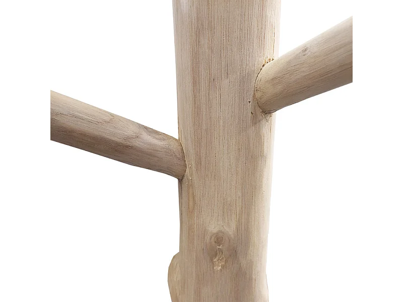 Porte-manteau arbre en bois de teck 200 cm socle en bois noir - EOLE
