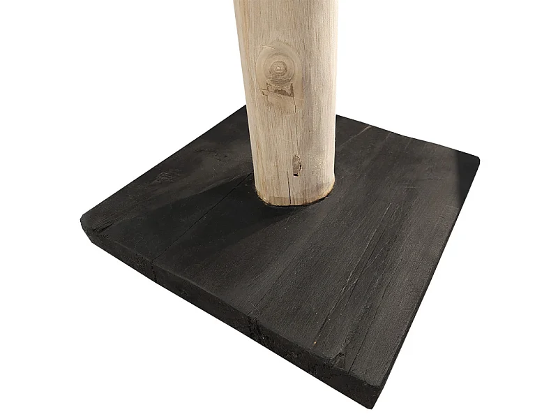 Porte-manteau arbre en bois de teck 200 cm socle en bois noir - EOLE