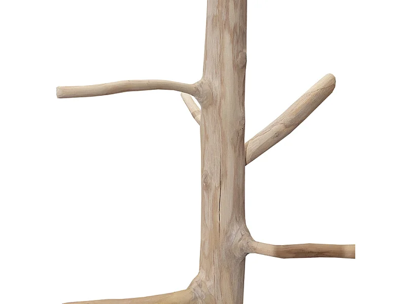 Porte-manteau arbre en bois de teck 200 cm socle en bois noir - EOLE