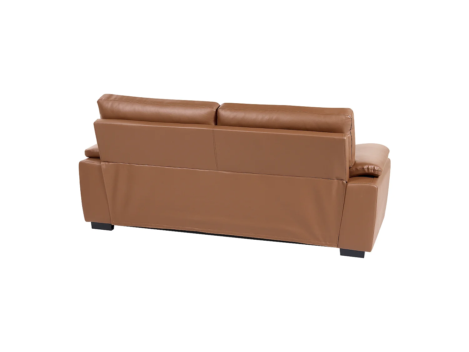 Sofa Set Kunstleder braun 2-Sitzer und 3-Sitzer mit breiten Armlehnen Vogar