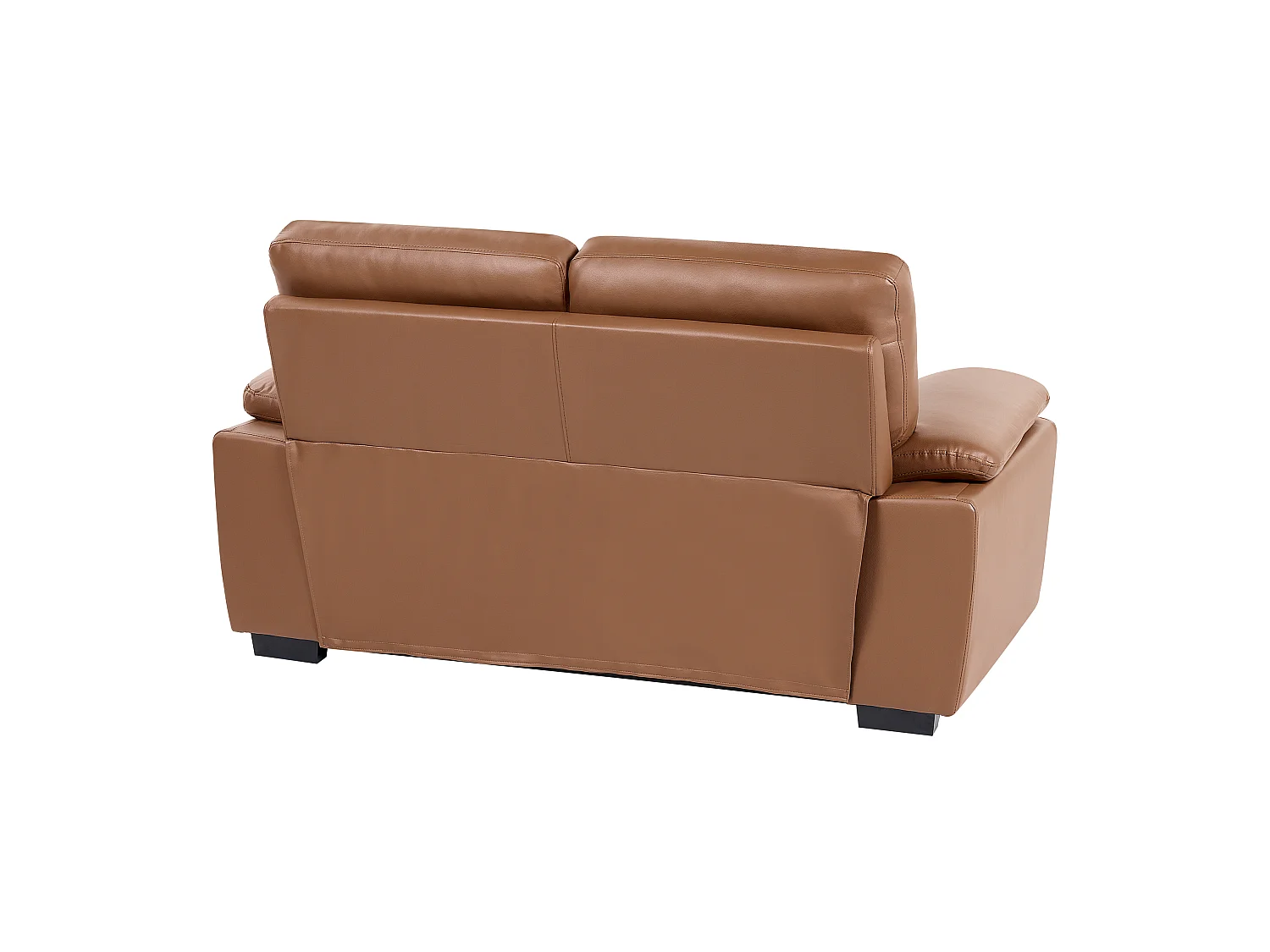 Sofa Set Kunstleder braun 2-Sitzer und 3-Sitzer mit breiten Armlehnen Vogar