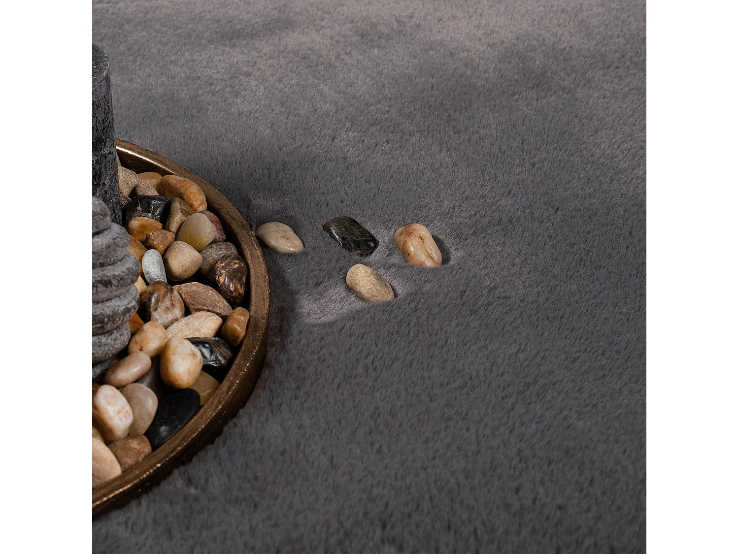 Tapis de Fourrure Velours Graphite 200x290cm