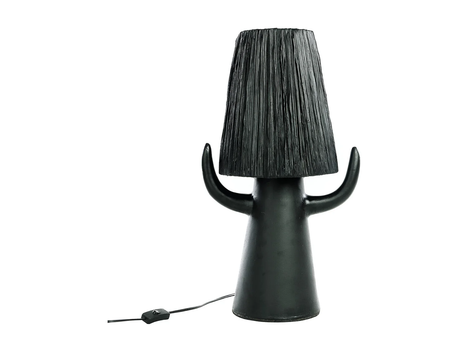 BILLY BOB - Lampe en terracotta noire à cordes
