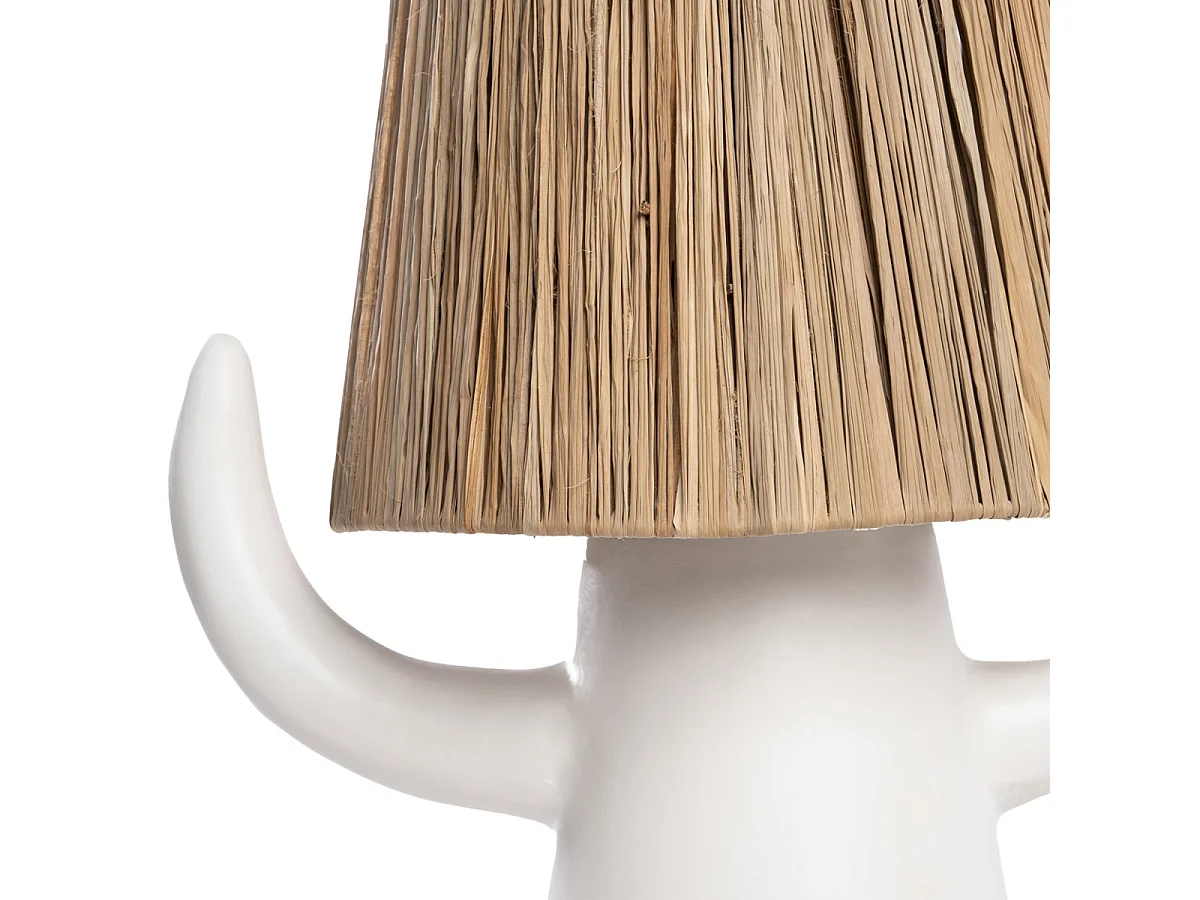 BILLY BOB - Lampe en terracotta blanche à cordes naturelles