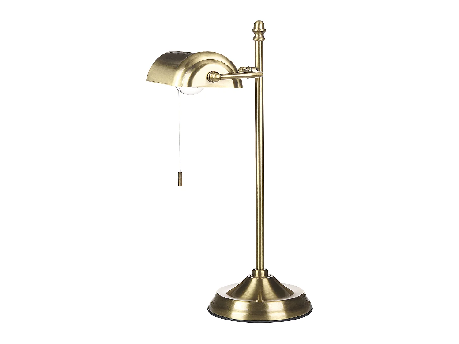 Tischlampe mit verstellbarem Lichtschalter Glasschirm Metallsockel Gold Maraval