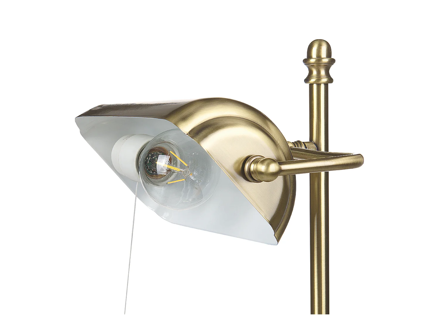 Tischlampe mit verstellbarem Lichtschalter Glasschirm Metallsockel Gold Maraval