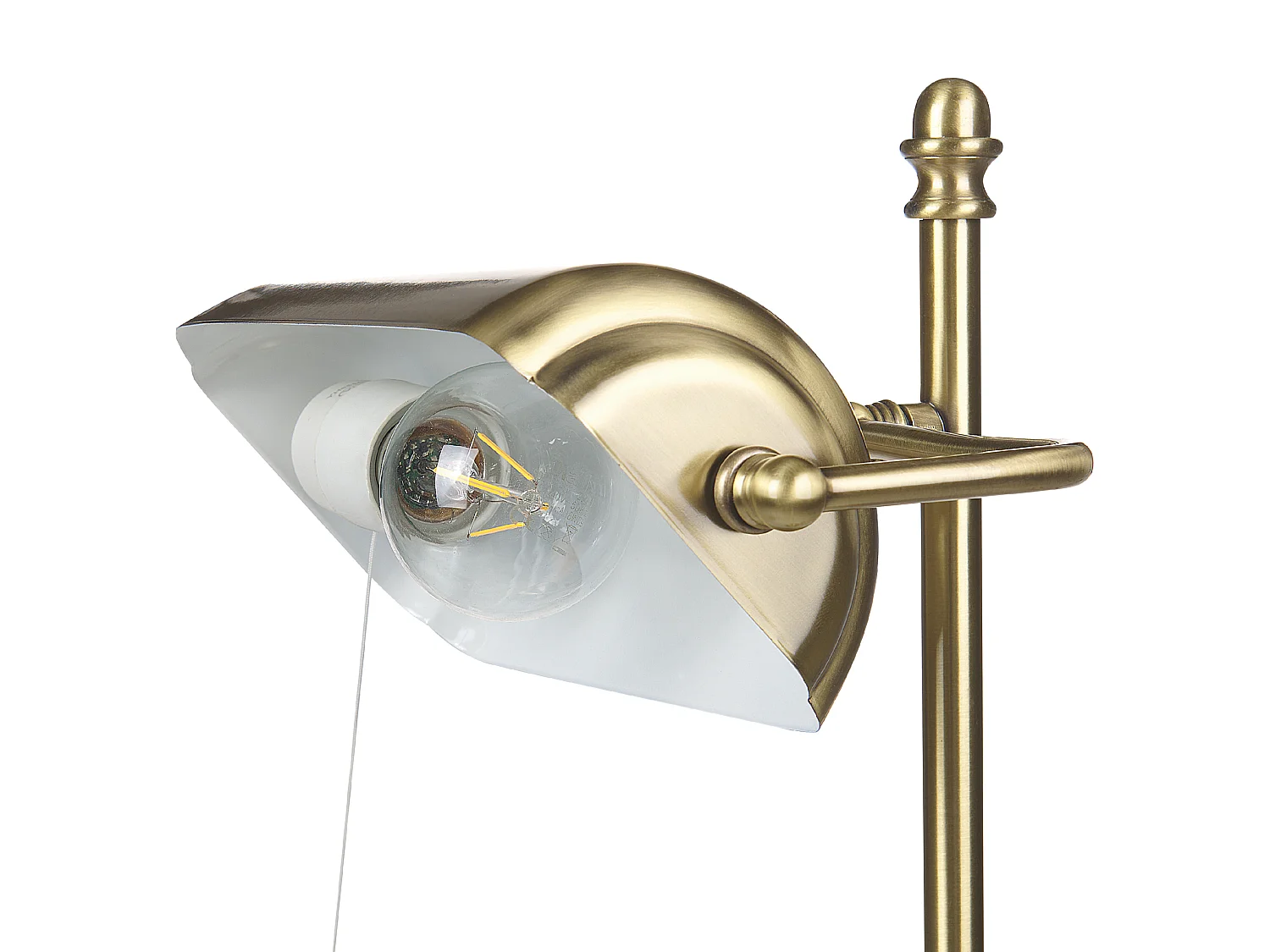 Tischlampe mit verstellbarem Lichtschalter Glasschirm Metallsockel Gold Maraval