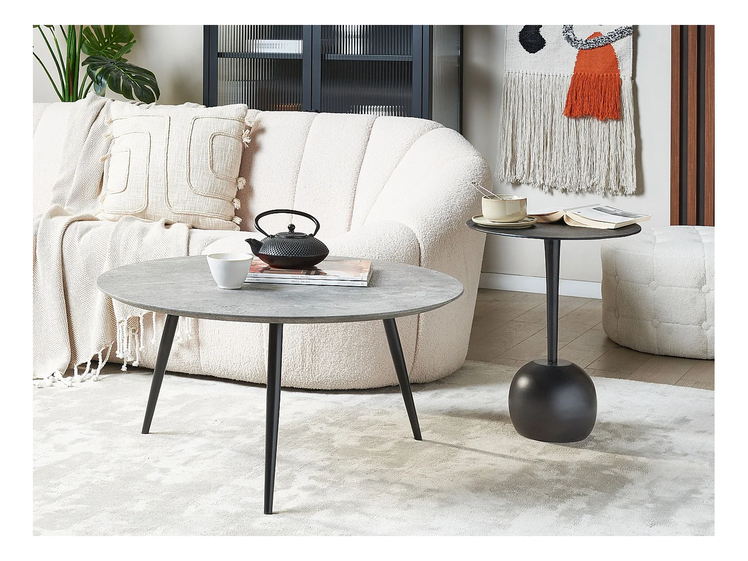 Tavolino da caffè EFFIE Grigio effetto cemento