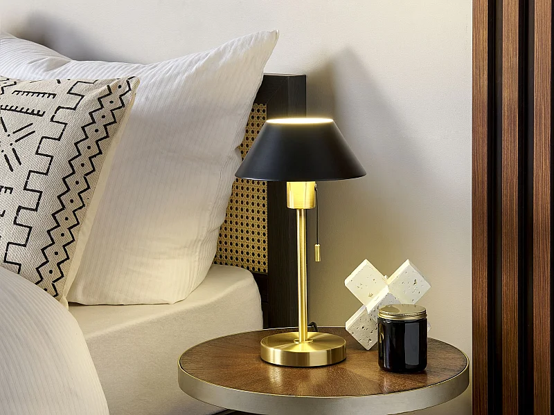Lampada da tavolo CAPARO Metallo Nero/ Oro