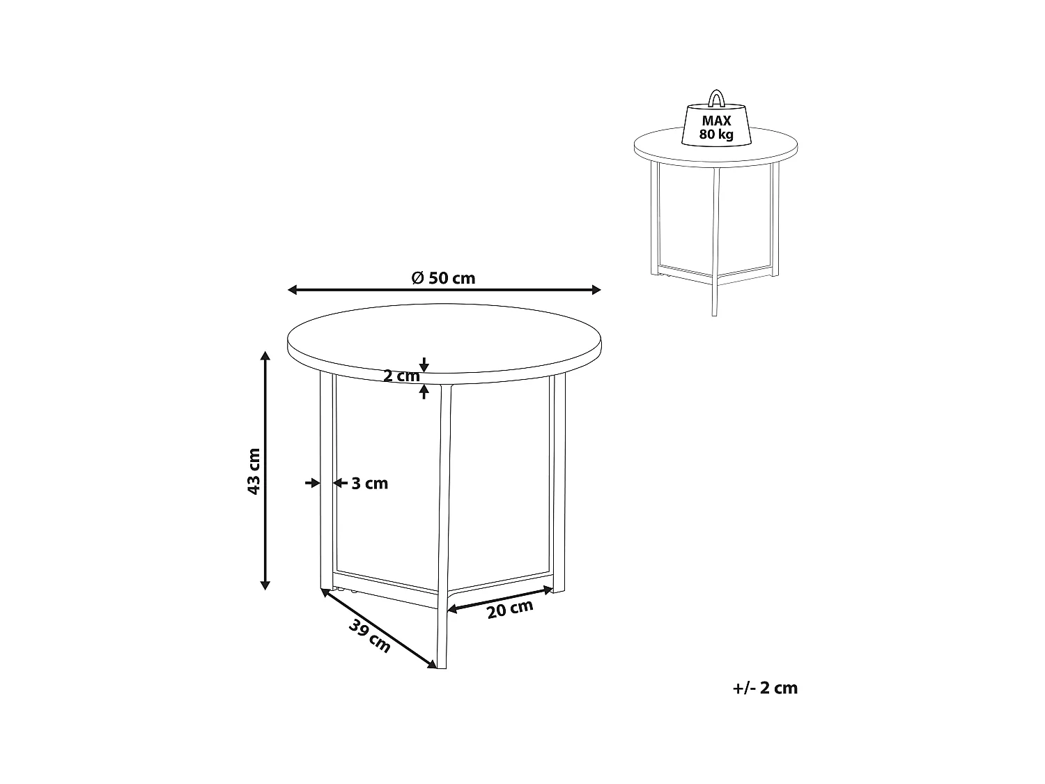 Stolik pomocniczy TIPPO Ciemnobrązowy