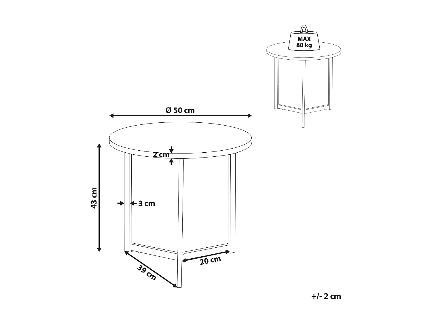 Stolik pomocniczy TIPPO Ciemnobrązowy