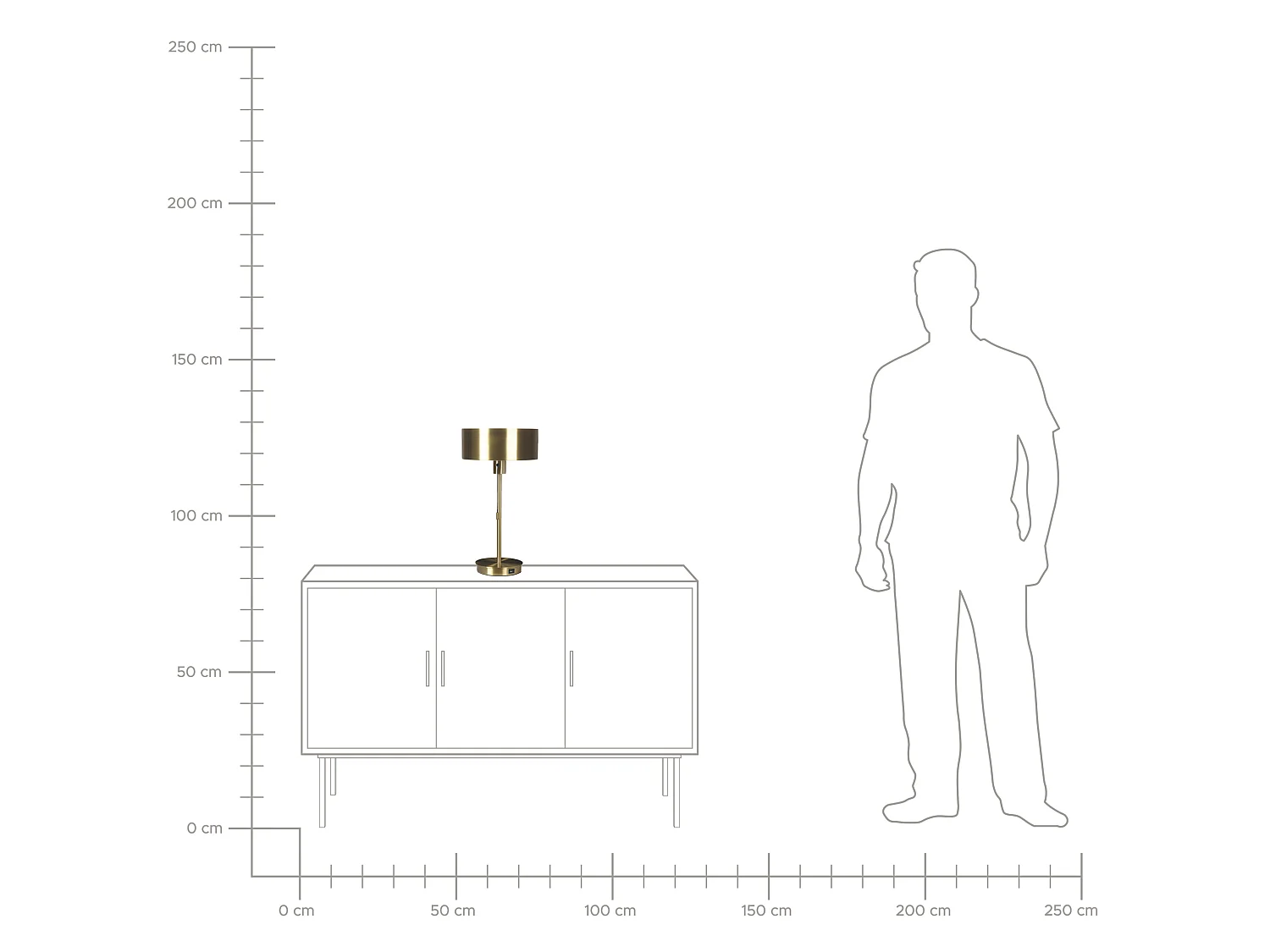 Lampe à poser ARIPO avec port USB Métal Doré
