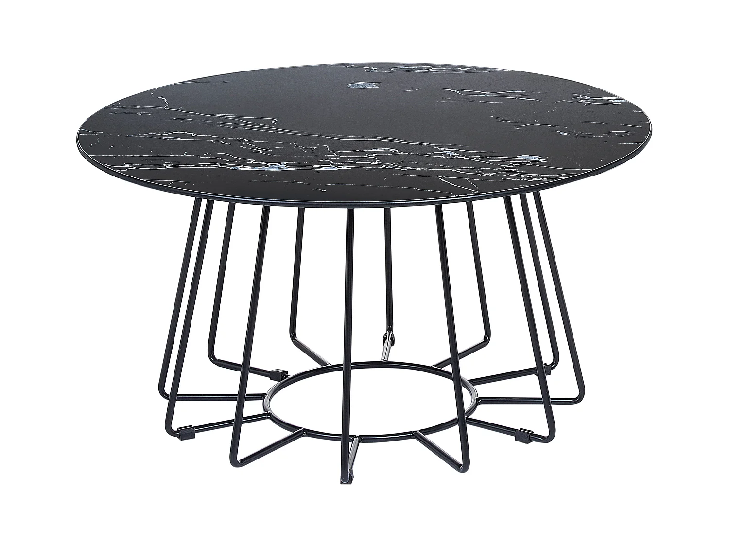 Mesa de centro BERNIE Vidrio templado Mármol negro