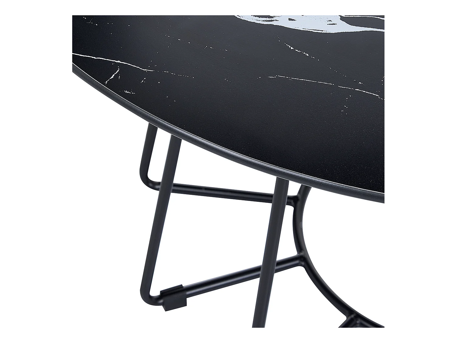 Mesa de centro BERNIE Vidrio templado Mármol negro