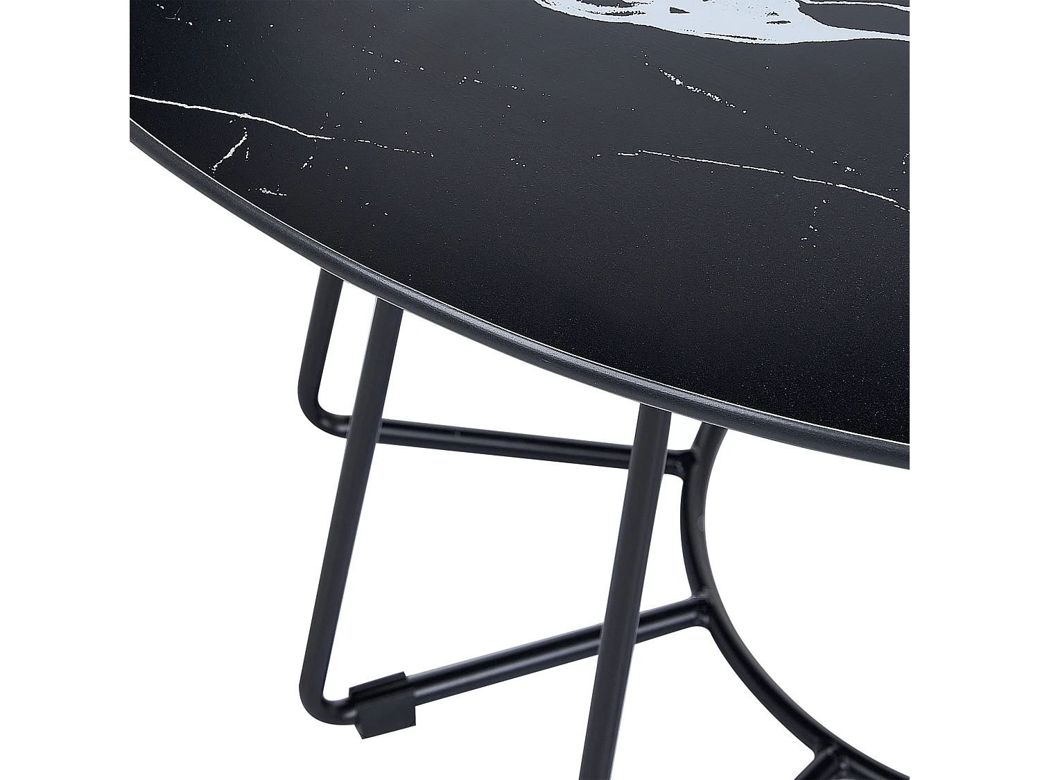 Table basse BERNIE Verre de sécurité Marbre noir