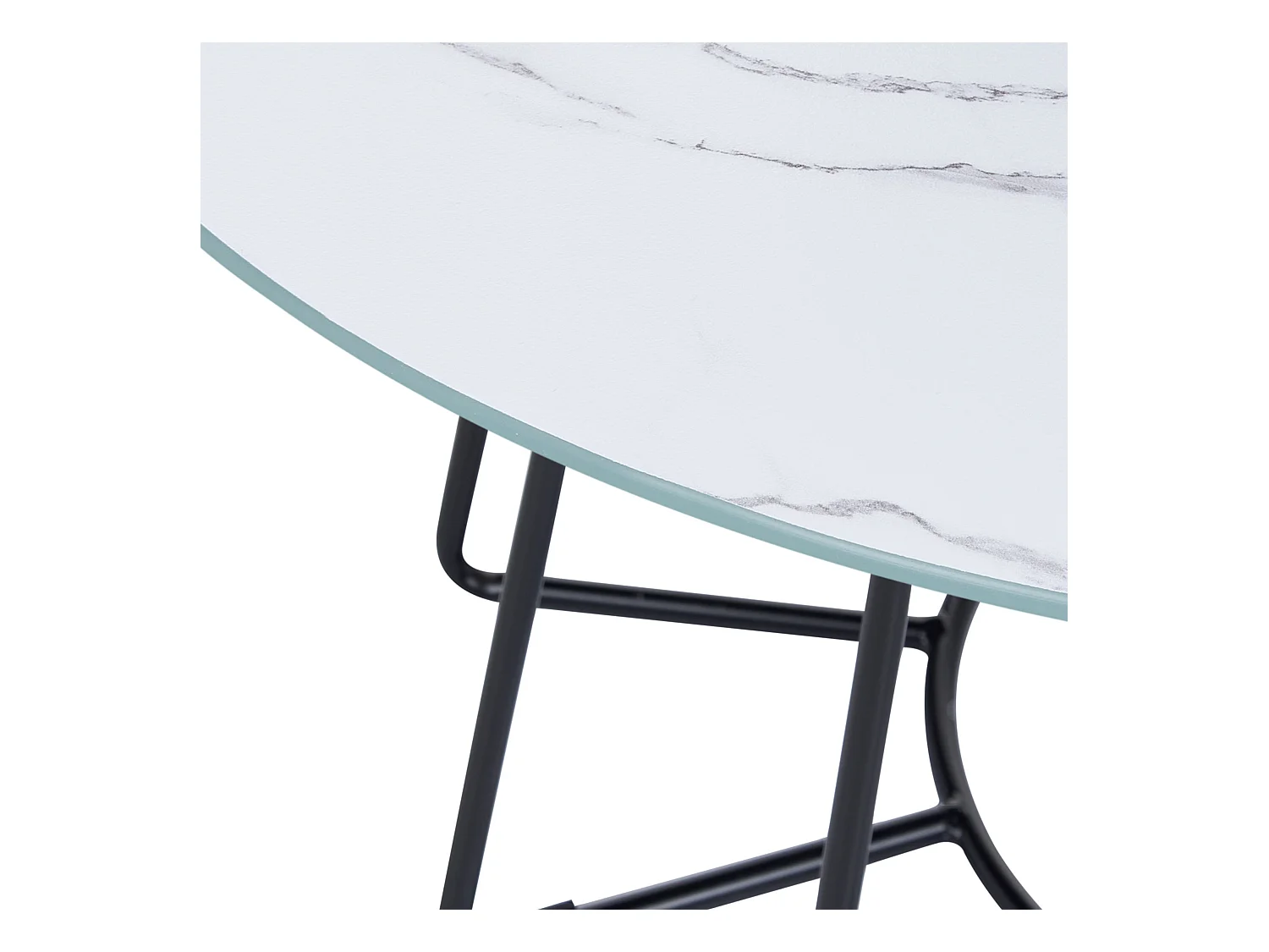 Mesa de centro BERNIE Vidrio templado Mármol blanco