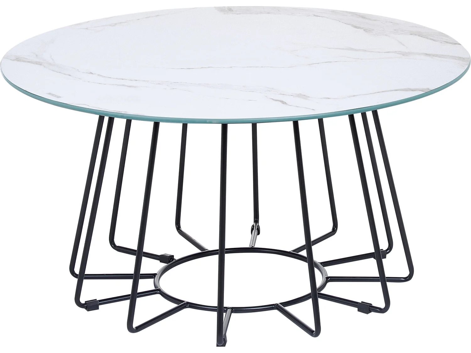 Salontafel BERNIE Veiligheidsglas Wit marmer