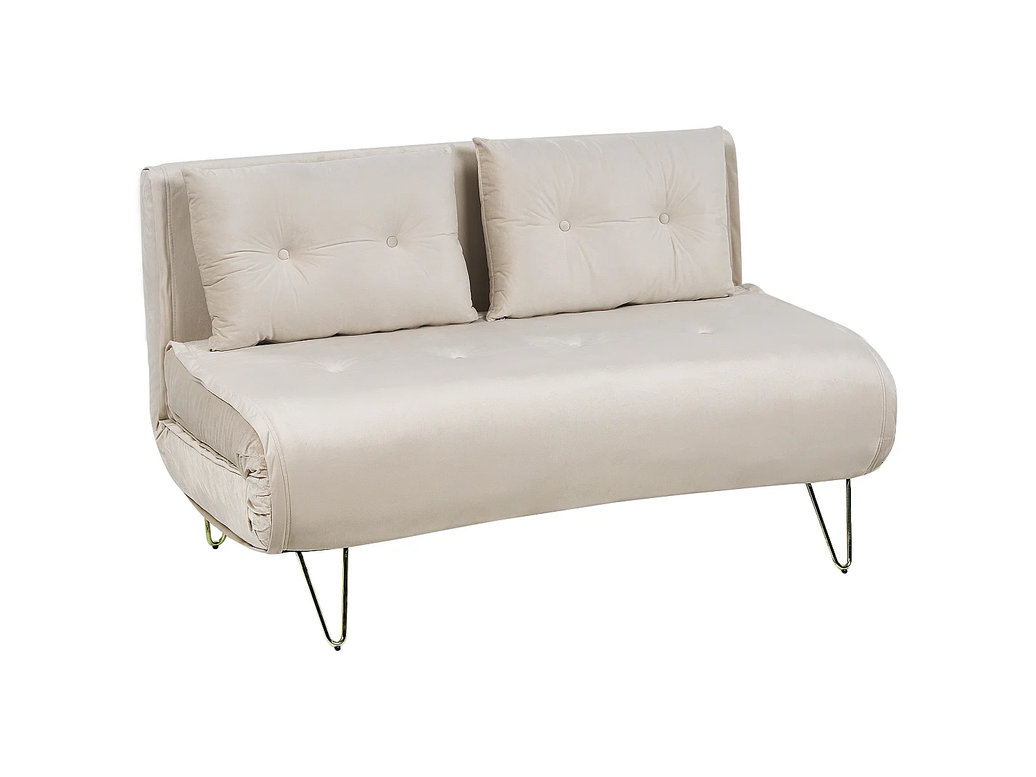 Conjunto de sala de estar VESTFOLD Veludo Creme 3 lugares
