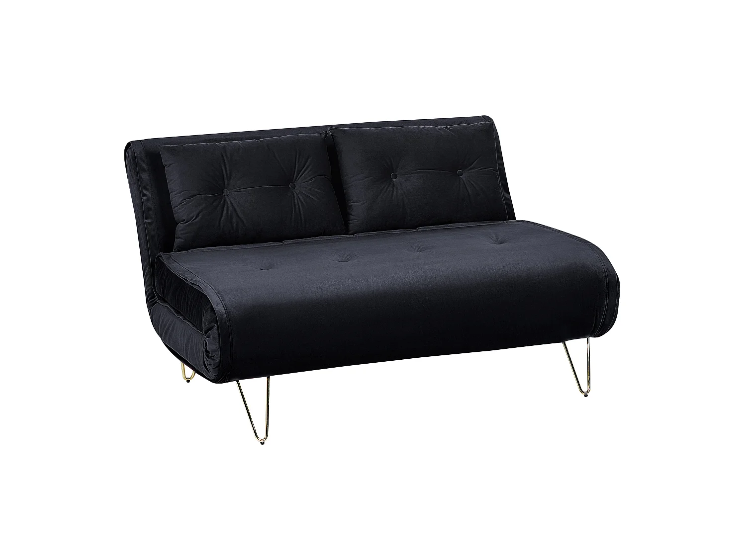 Conjunto de sala de estar VESTFOLD Veludo Preto 3 lugares