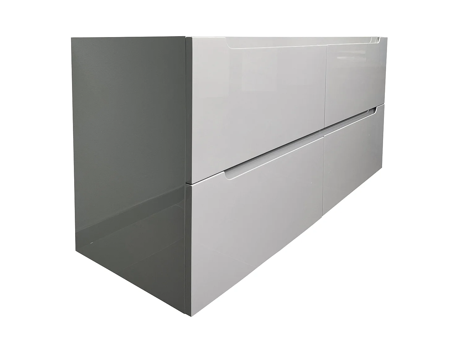 Szafka łazienkowa wisząca  z podwójną umywalką wpuszczaną - Szary - 120 cm - SELITA