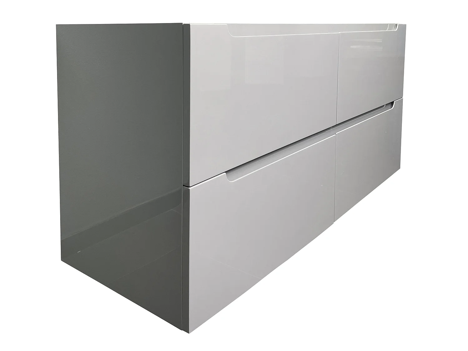 Veggmontert baderomsmøbel med innfellingsservant for dobbel servant til innbygging - Grå - 120 cm - SELITA
