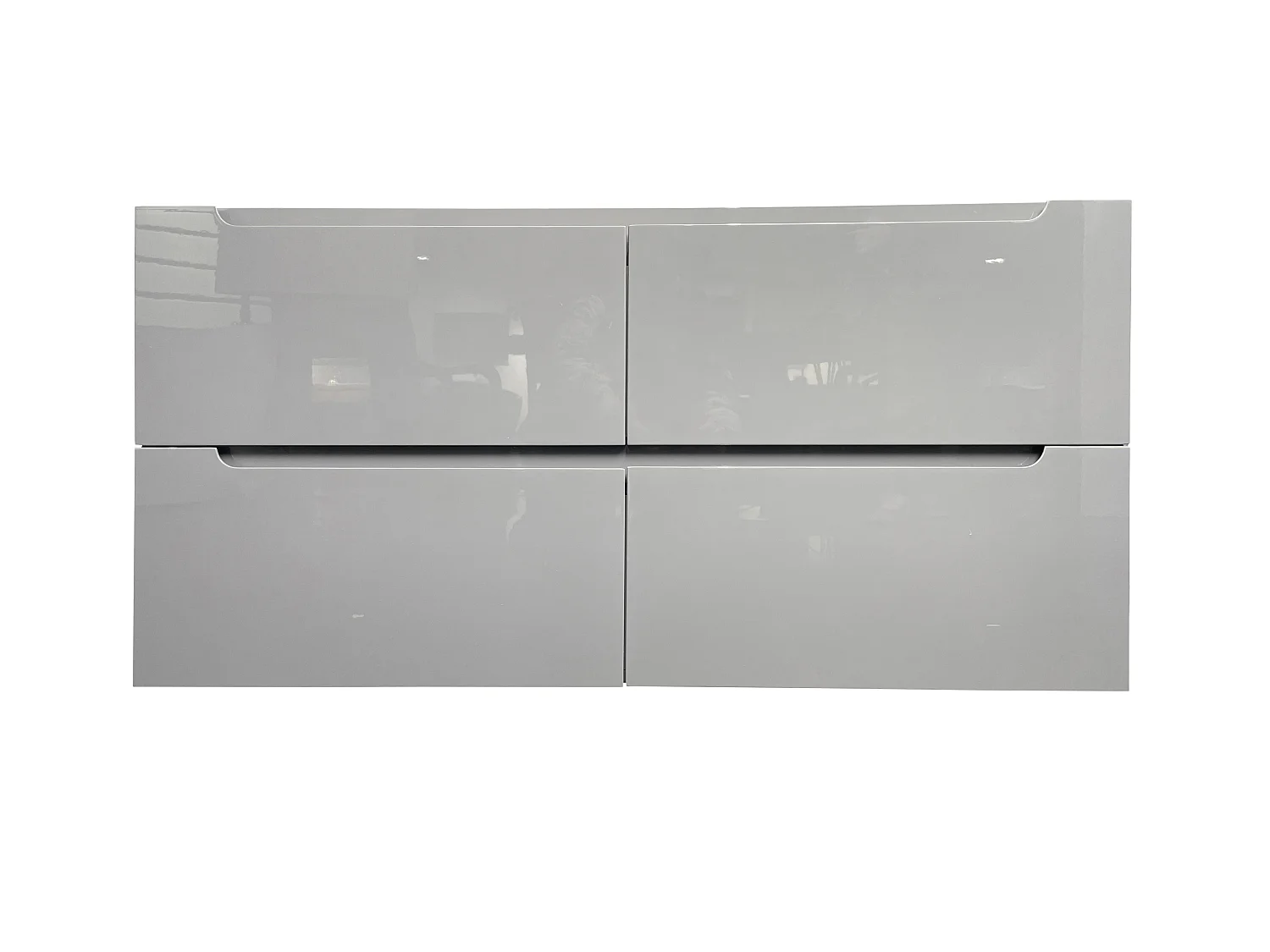 Meuble de salle de bain suspendu avec double vasque à encastrer et colonne - Gris - 120 cm - SELITA