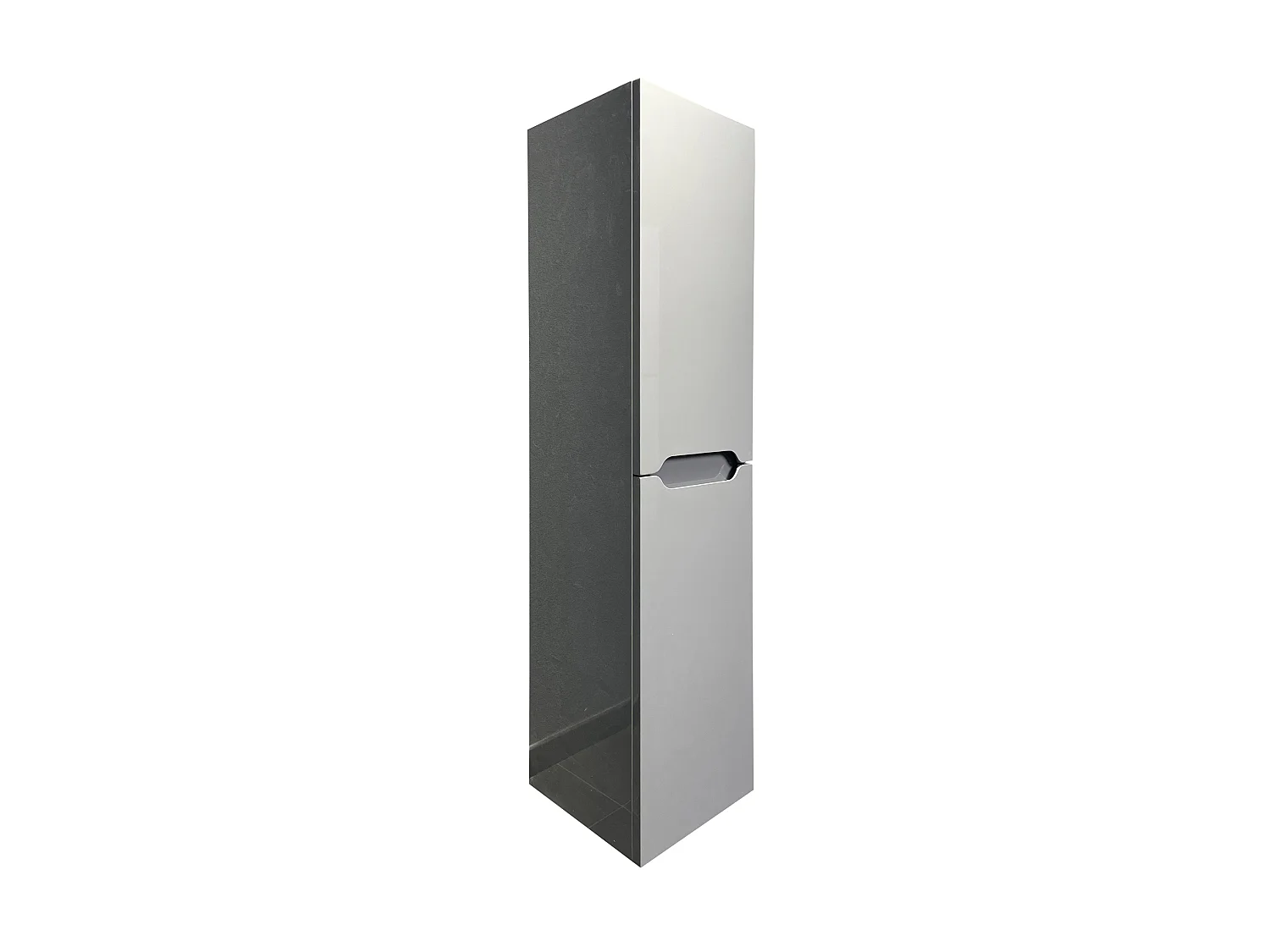 Meuble de salle de bain suspendu avec double vasque à encastrer et colonne - Gris - 120 cm - SELITA