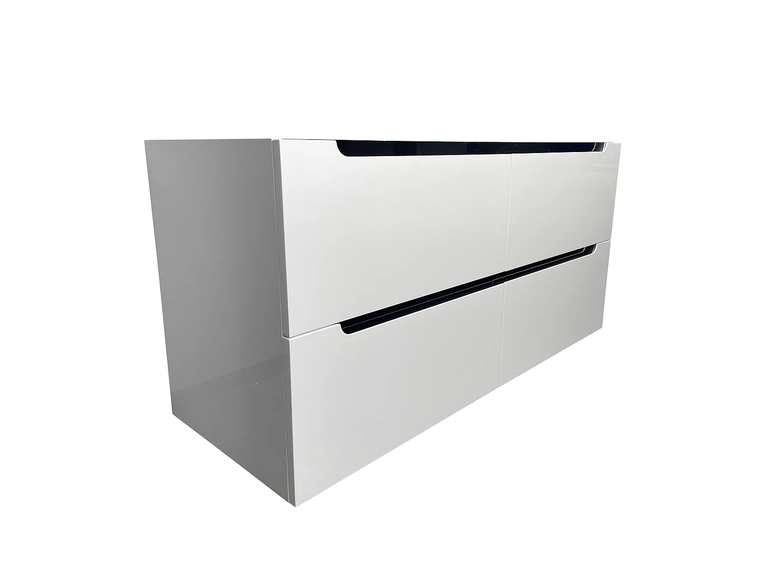 Zwevend wastafelmeubel met dubbel inbouwbekken - Wit - 120 cm - SELITA