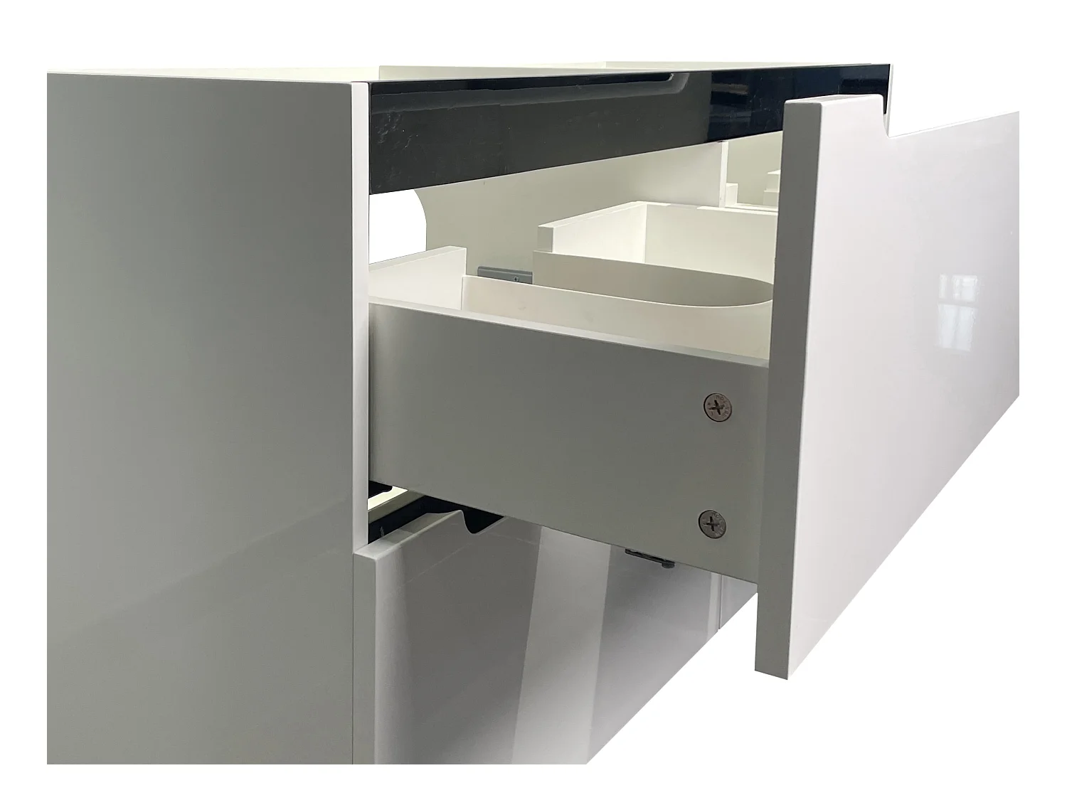 Zwevend wastafelmeubel met dubbel inbouwbekken - Wit - 120 cm - SELITA