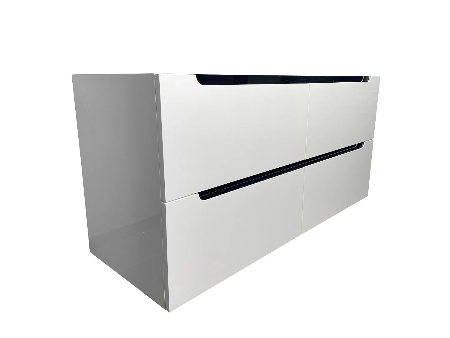 Zwevend wastafelmeubel met dubbel inbouwbekken - Wit - 120 cm - SELITA