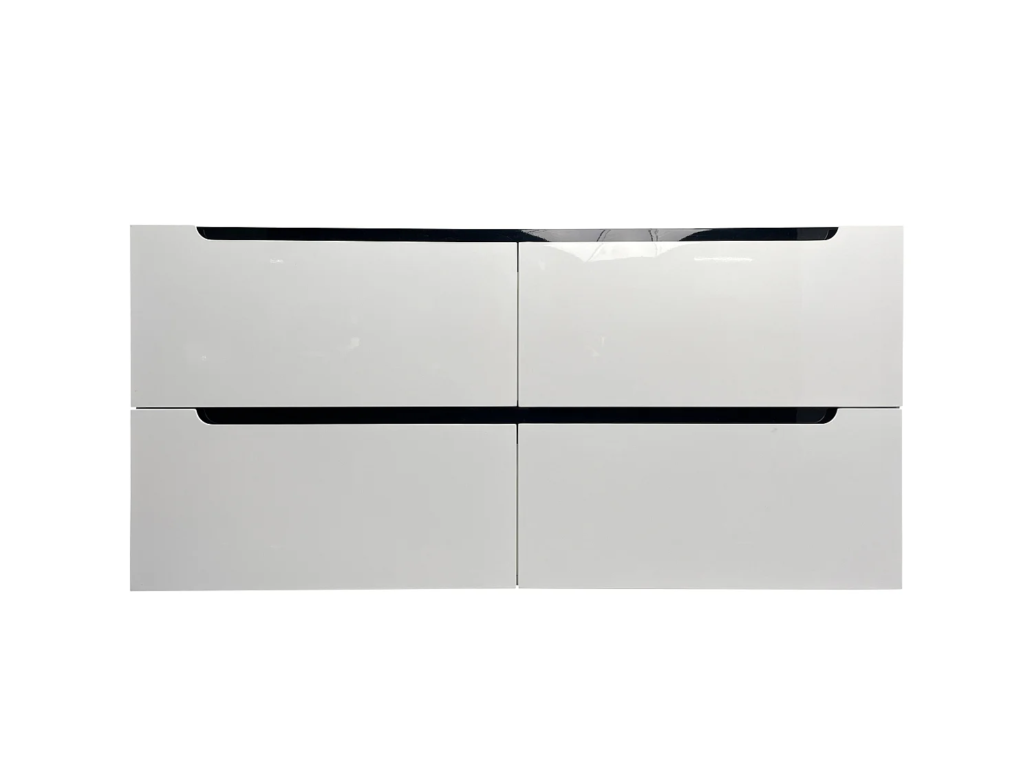 Mobile da bagno sospeso con doppio lavabo da incasso e colonna 120 cm Bianco - SELITA