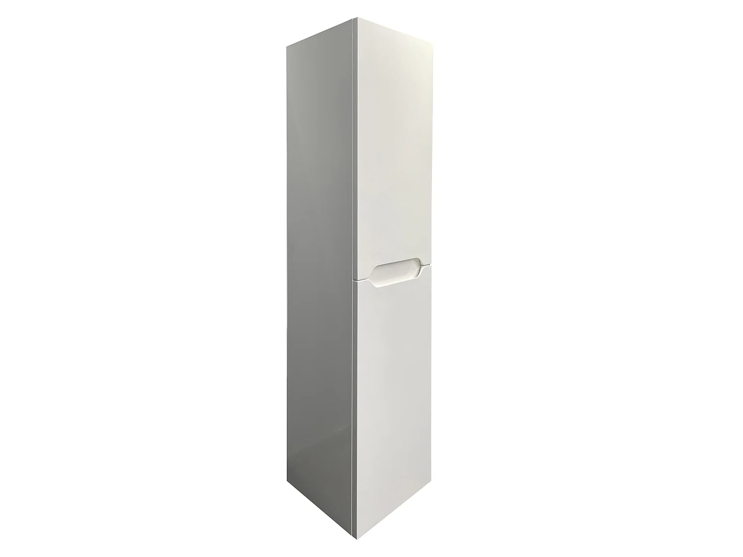 Meuble de salle de bain suspendu avec double vasque à encastrer et colonne - Blanc - 120 cm - SELITA