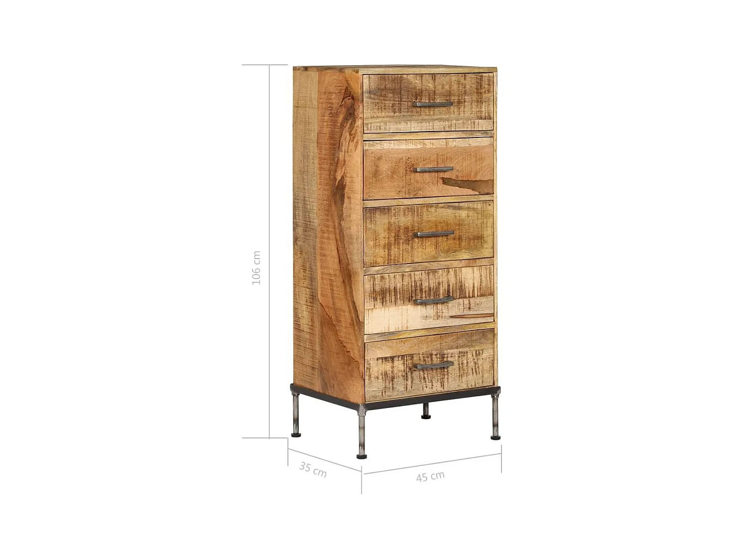 bahut armoire console bois marron 60 x 30 x 75 cm 4402089