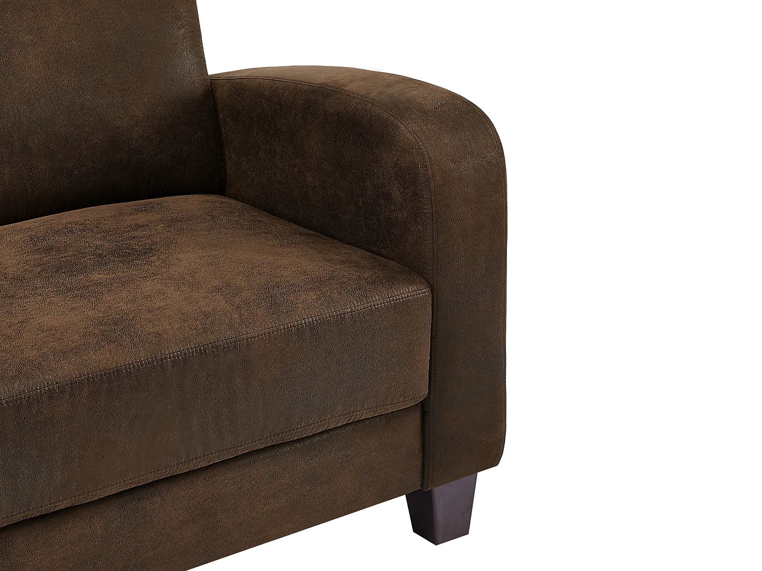 Clubsoffa 3-sits i brun mikrofiber med åldrat skinnliknande utseende MADIE II