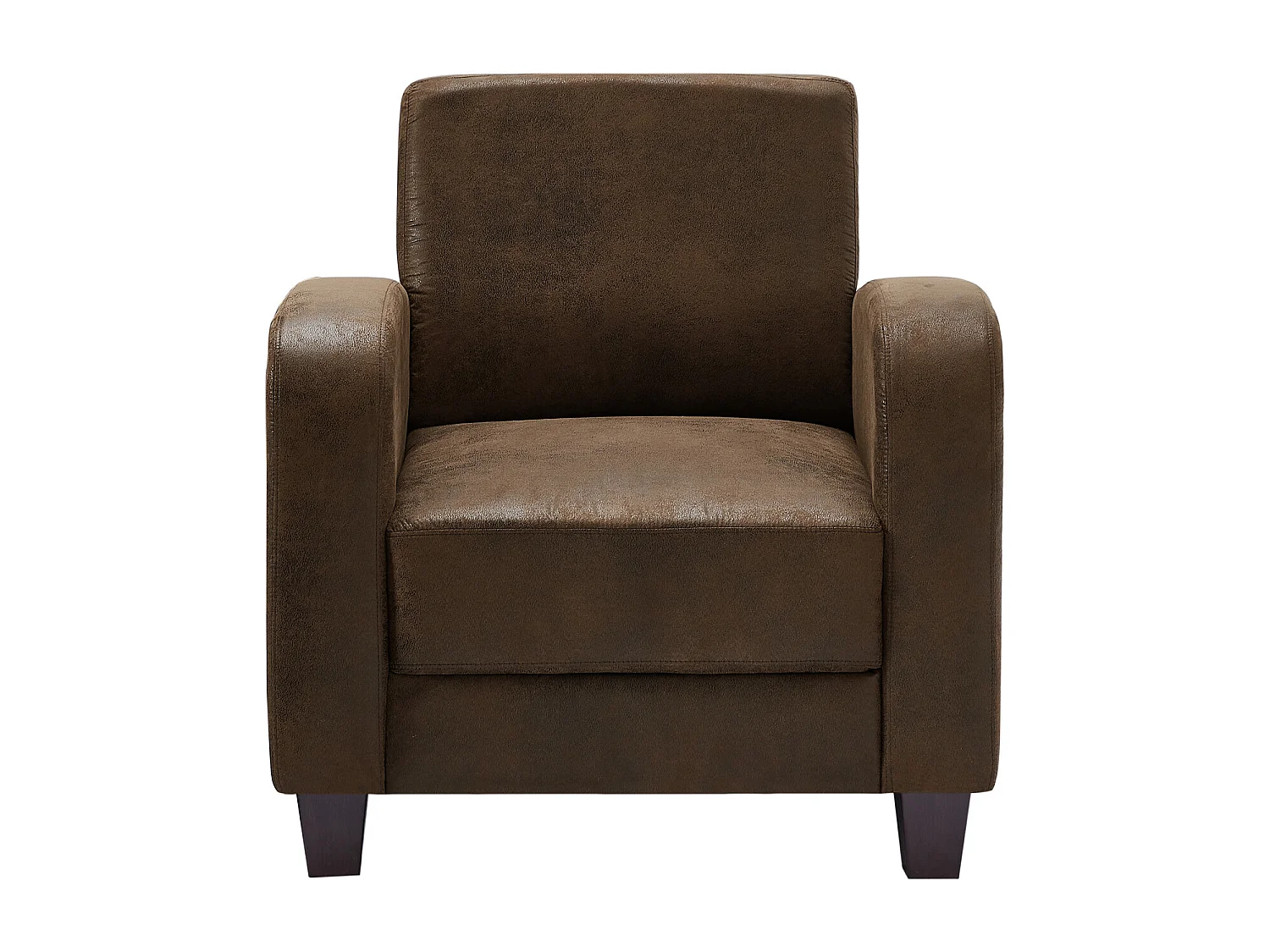 Club-Sessel - Mikrofaser - Braun - Vintage-Leder-Optik - MADIE II