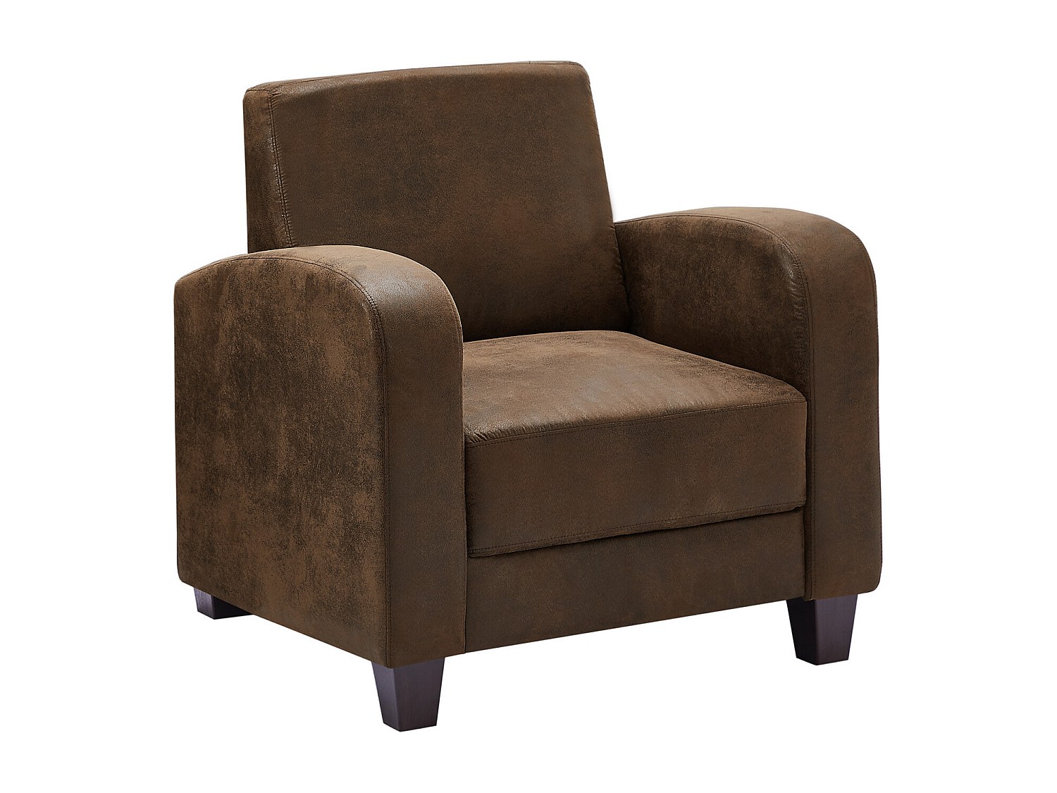 Club-Sessel - Mikrofaser - Braun - Vintage-Leder-Optik - MADIE II günstig online kaufen