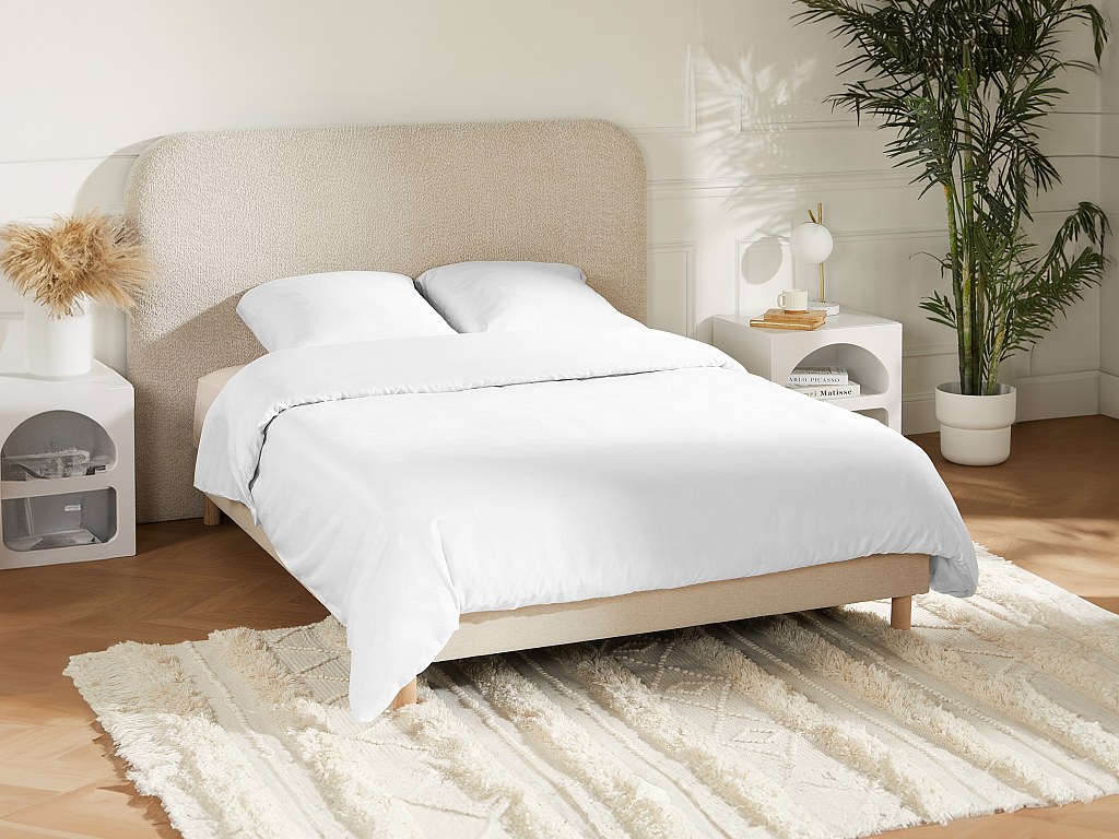 Bettwäsche - Satin 108 Fäden/cm² - Bettdeckenbezug 240 x 260 cm + 2 Kissenbezüge 63 x 63 cm - Weiß - TALORA von PALACIO