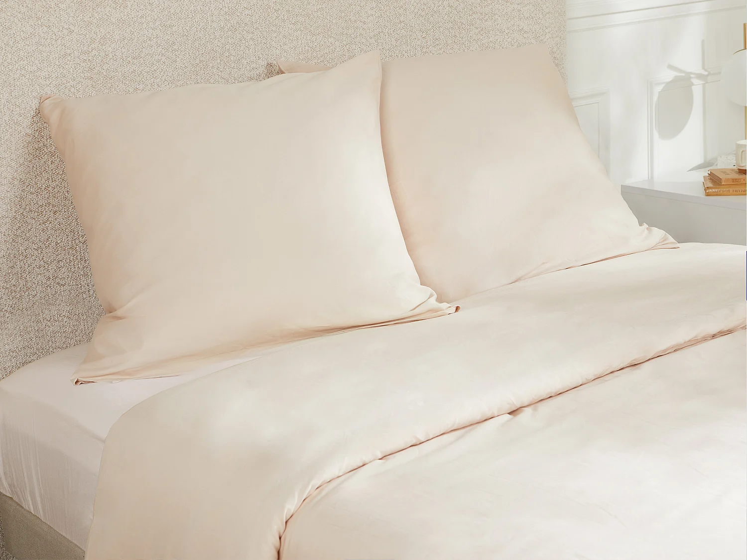 Set van 2 satijnen kussenslopen - 63 x 63 cm - Beige - TALORA van PALACIO