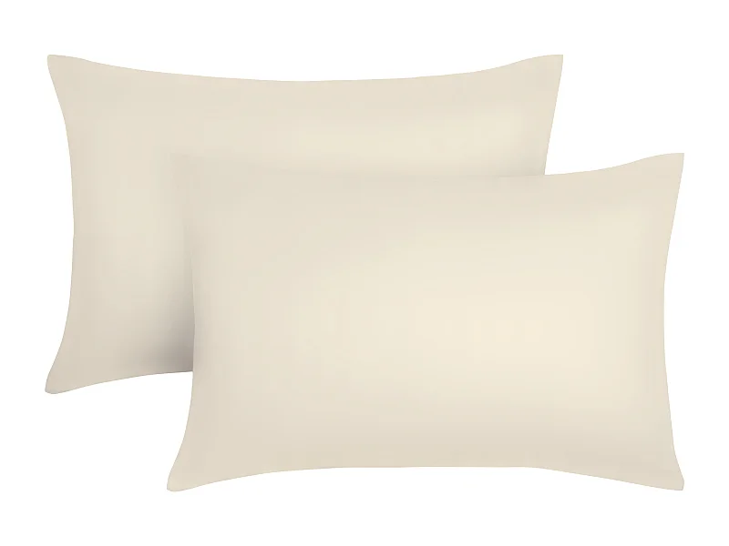 Lot de 2 taies d'oreiller en satin 108 fils/cm² - 50 x 70 cm - Beige - TALORA de PALACIO