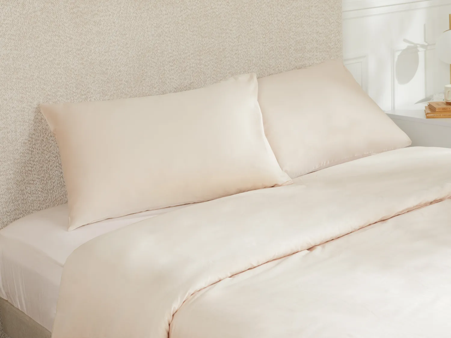Lot de 2 taies d'oreiller en satin 108 fils/cm² - 50 x 70 cm - Beige - TALORA de PALACIO