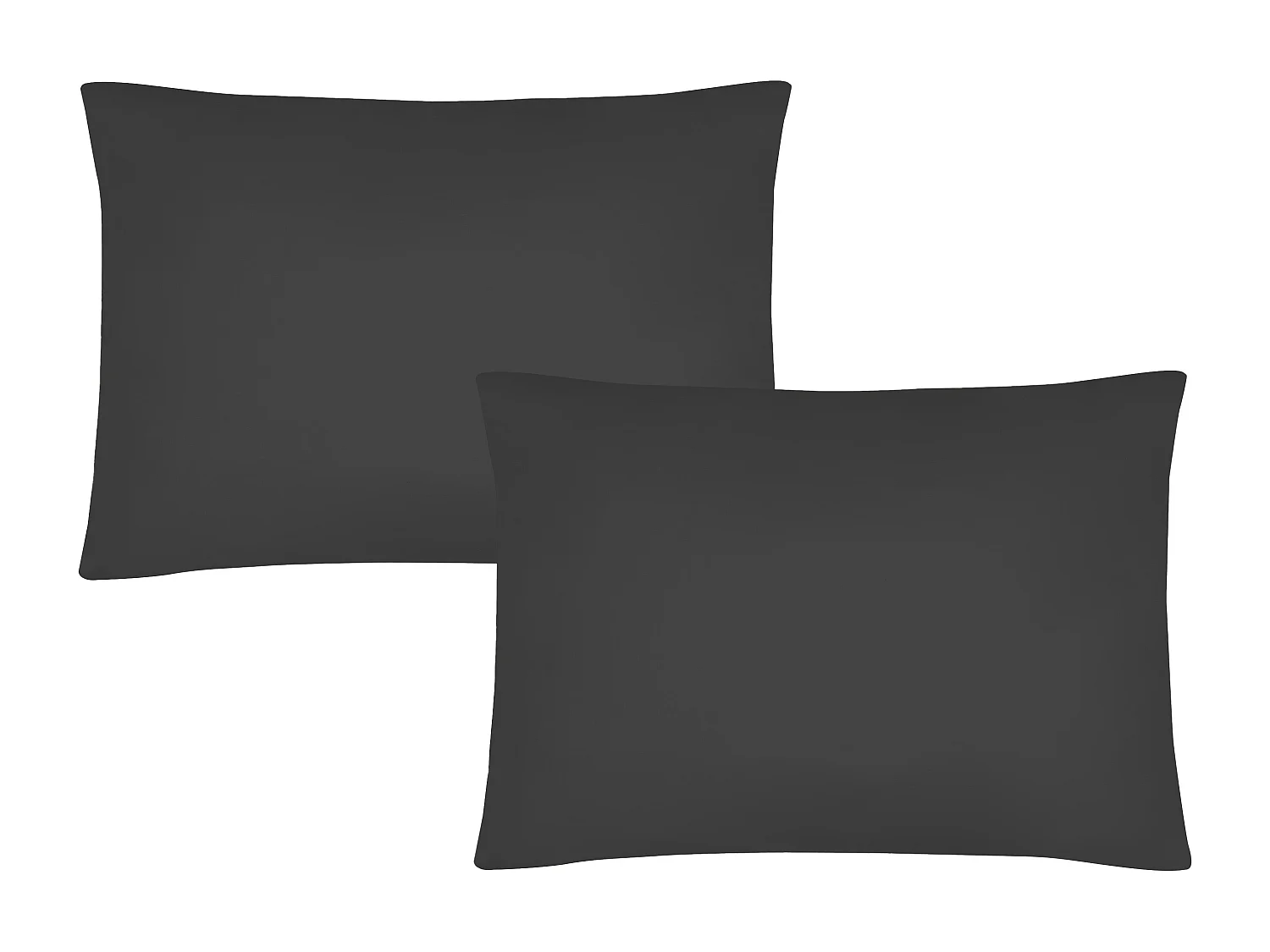 Conjunto de 2 fronhas em cetim 108 fios/cm² 50 x 70 cm cinza antracite - TALORA de PALACIO